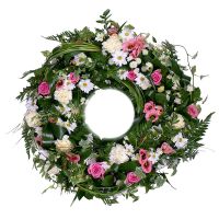 Funeral wreath of flowers