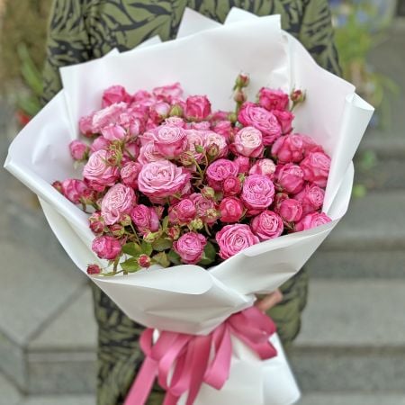 Букет кустовых роз Розовая мечта Капчагай