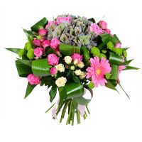 Букет цветов Розово-зеленый Алма-Ата
														