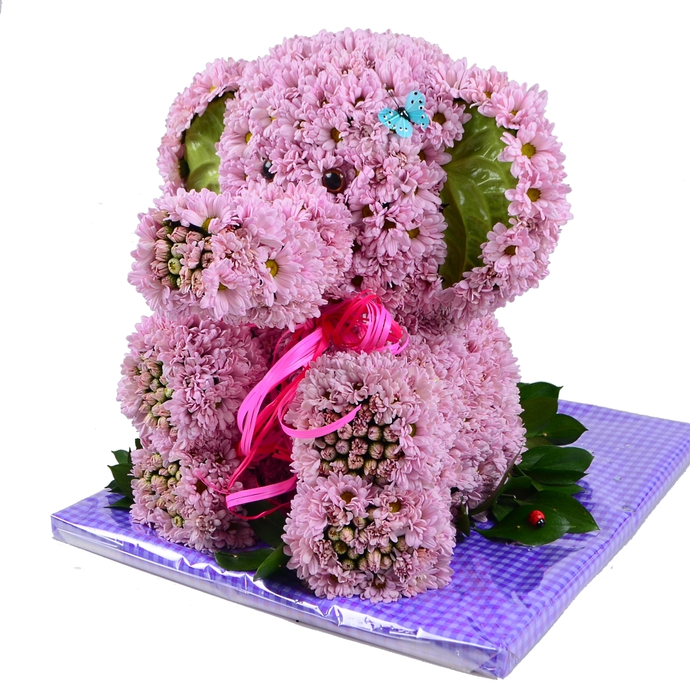  Игрушка из цветов - Розовый слон