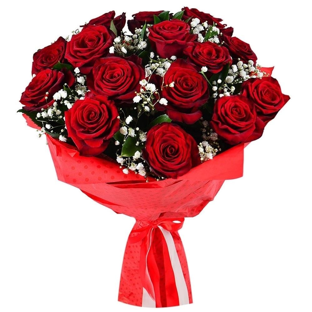 Розы з гипсофилой Лугано