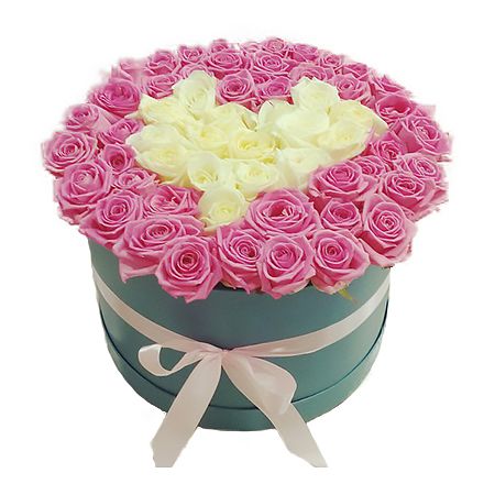 Roses in box Heart surprise Telsiai