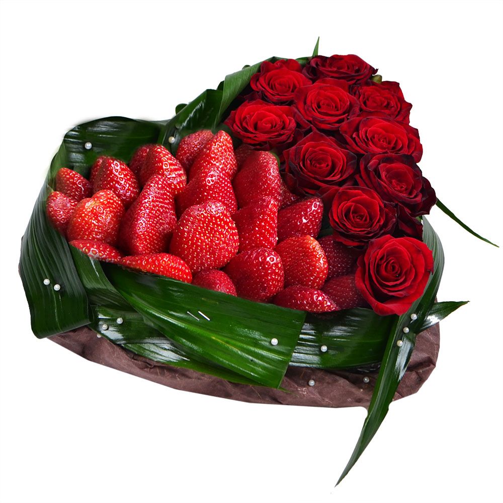 Heart of strawberry and roses Clitheroe