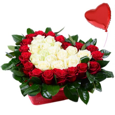 Серце з трояндами + кулька у подарунок Київ