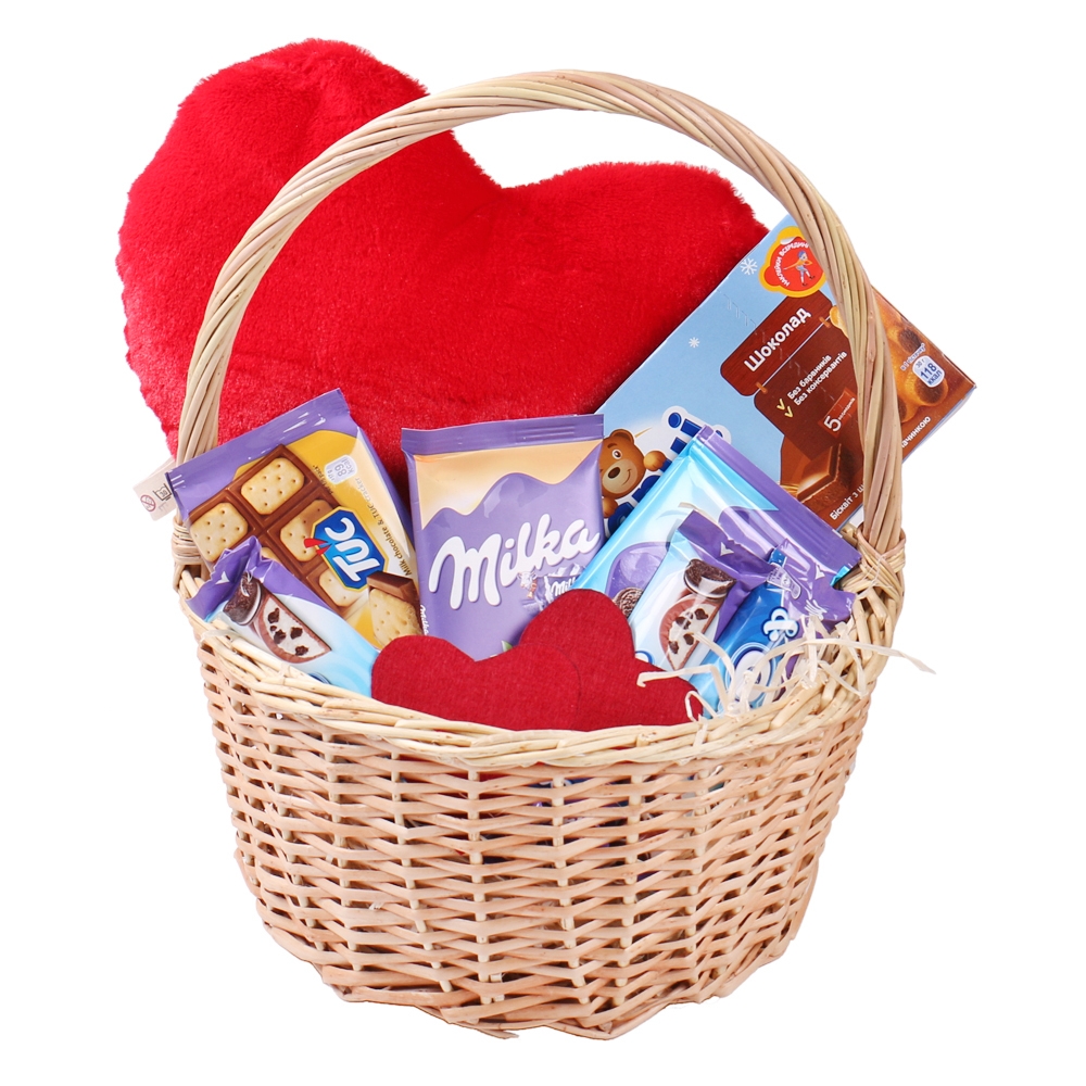 Sweet basket with heart Zingem