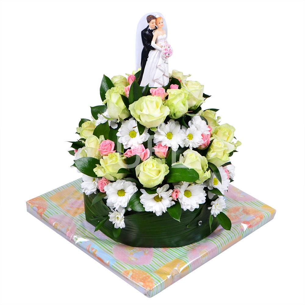 Весільний квітковий торт