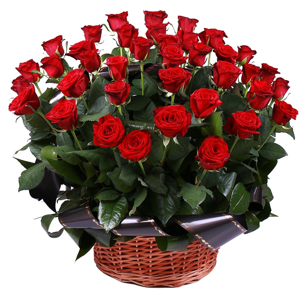 Funeral basket of roses 27170 грн