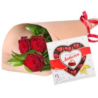 3 roses + chocolates Sevastopol