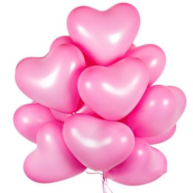 15 розовых шаров сердце Луцк
