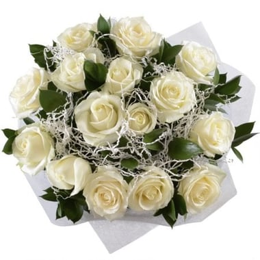15 белых роз Белоснежка Аральск