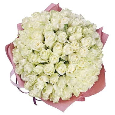 Букет 101 белая роза Вашковцы