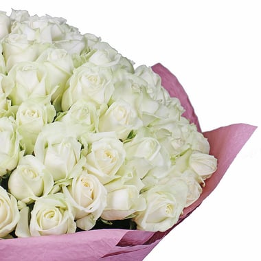 Букет 101 белая роза Александрия (Украина)