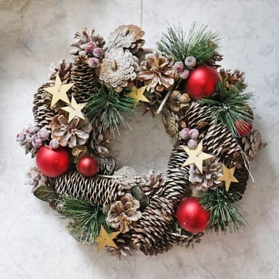 Christmas wreath with cones Kiev
