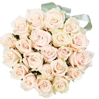 Кремові троянди в коробці 21шт Тернопіль