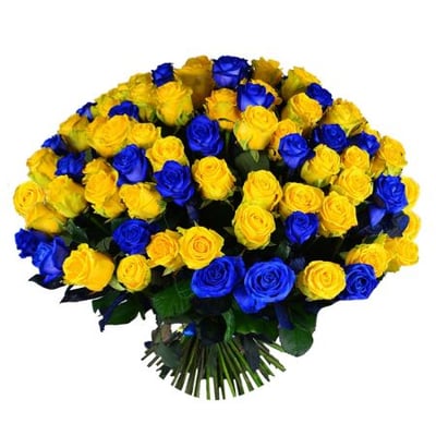 101 желто-синяя роза Гюмри