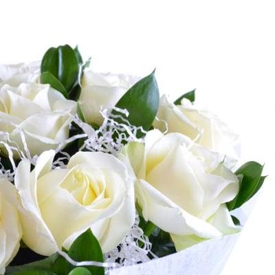 15 белых роз Белоснежка Острица