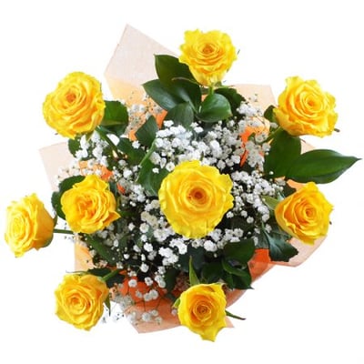Букет Апрель 9 желтых роз Хэйворд