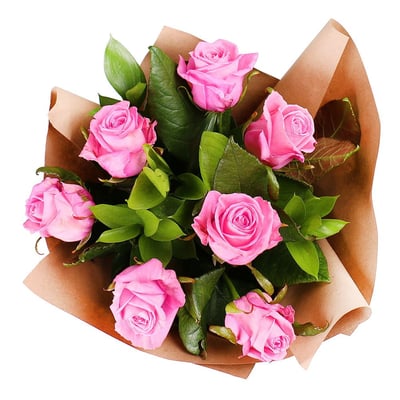 Букет 7 розовых роз Эссен