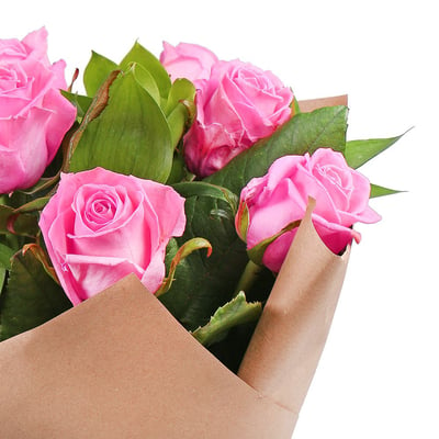Букет 7 розовых роз Вонджу