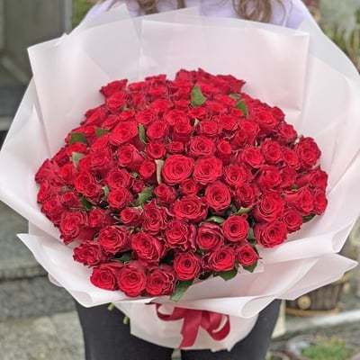 Акція! 101 червона троянда 50 см Київ