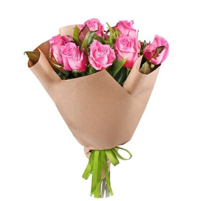 Букет 7 розовых роз Львов