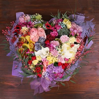 Heart of mixed flowers Simferopol