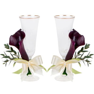 Wedding glasses with calla lilies Kiev