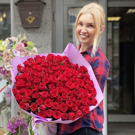 101 красная роза + фото Свиленград
