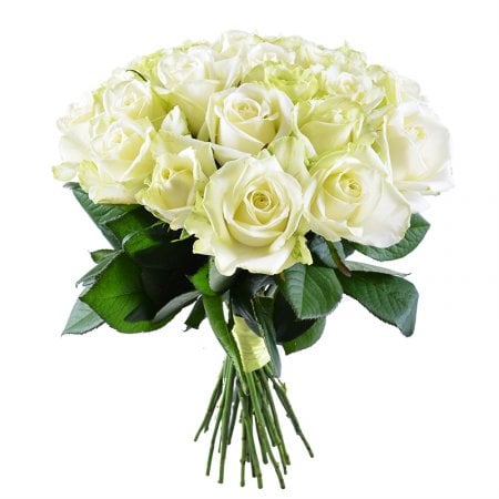 Бриллиант - Бизнес букет - Розы белые 25 шт Коктебель