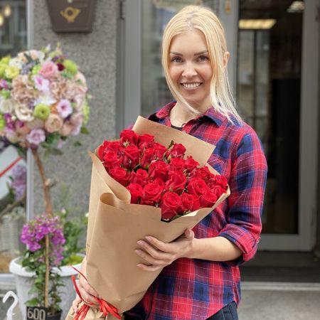 Promo! 25 red roses Ternopol