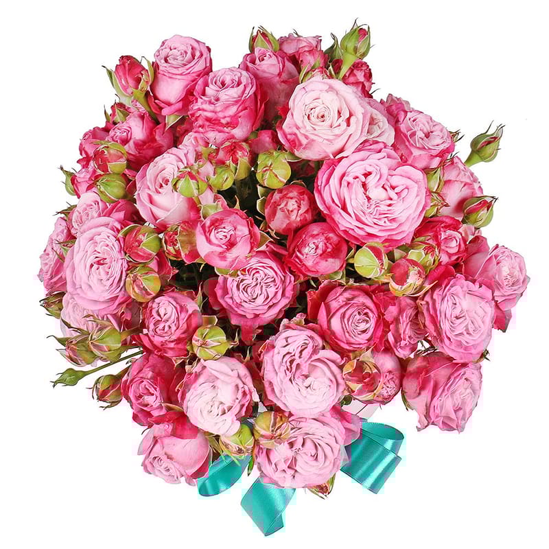 Pink spray roses in a box 11960 грн