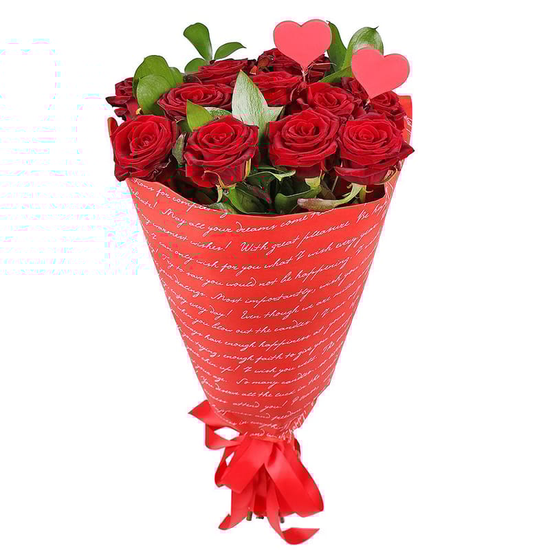 Передай чувства 11 роз 54 €