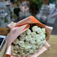Promo! 51 white roses - Aleksandrovka