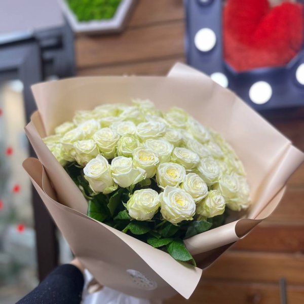 Promo! 51 white roses - Brownsville
