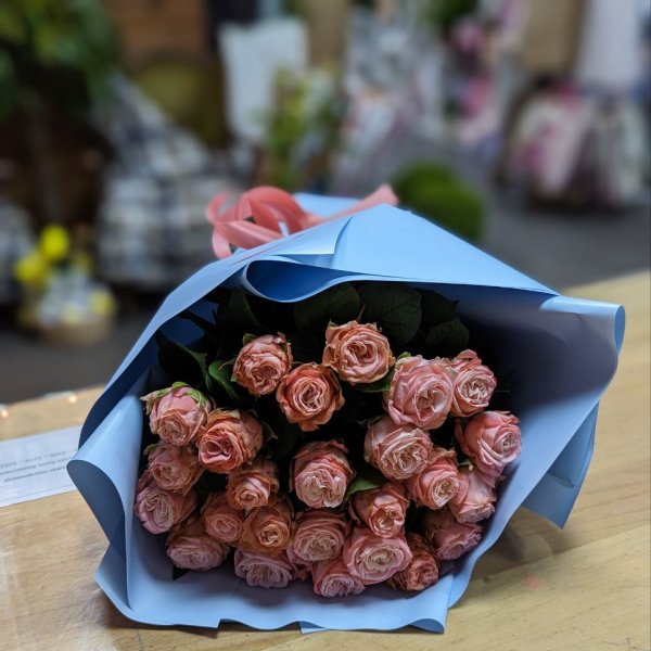 Promo! 25 pink roses 40 cm