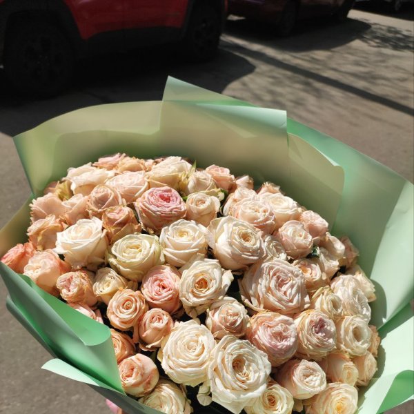 Акция! 51 розовая роза 40 см - Ахмик