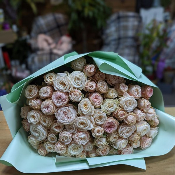 Promo! 51 pink roses 40 cm
