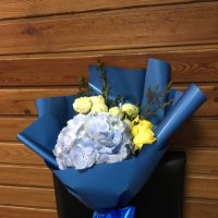 Blue and yellow bouquet