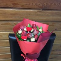 Букет роз с Днем Рождения 11 бордовых роз