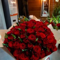 101 красная роза + фото
