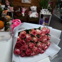 25 pink roses