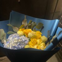 Blue and yellow bouquet