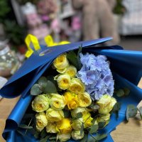 Blue and yellow bouquet