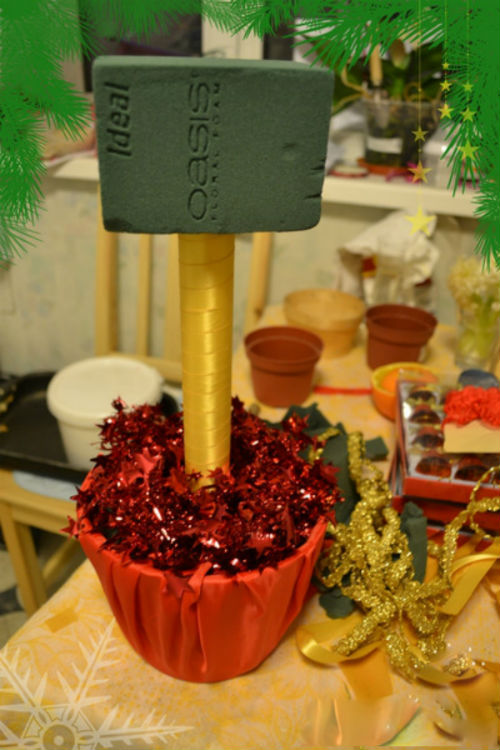 Новогодний топиарий елочка: украшаем праздник сами