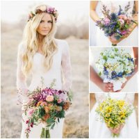 Оригинальные и неповторимые свадебные букеты из полевых цветов