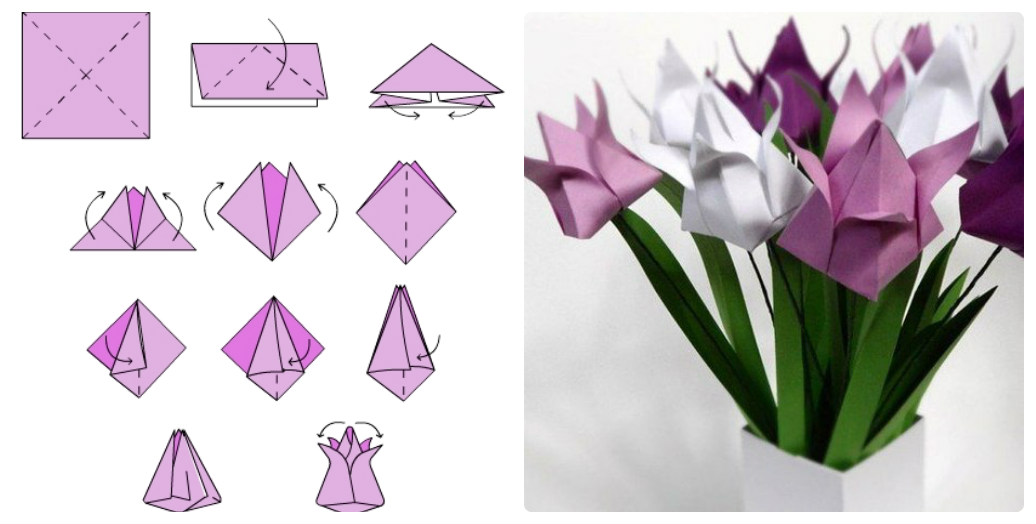 Оригами: цветы из бумаги. Роза